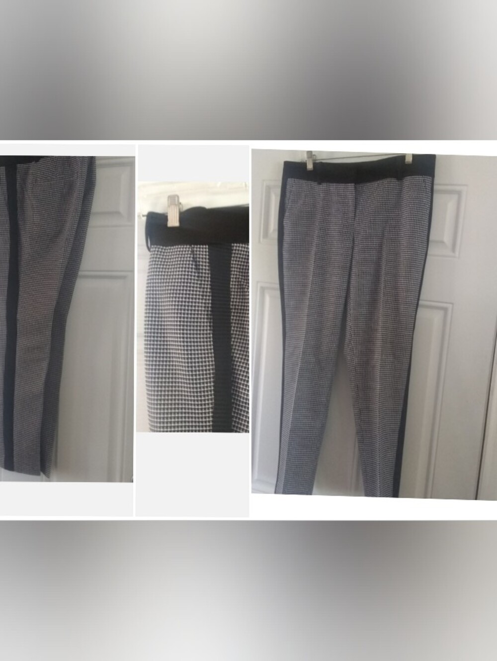 Ann Taylor Petite Black / White Tapestry Leg Career Pant Sz 8P